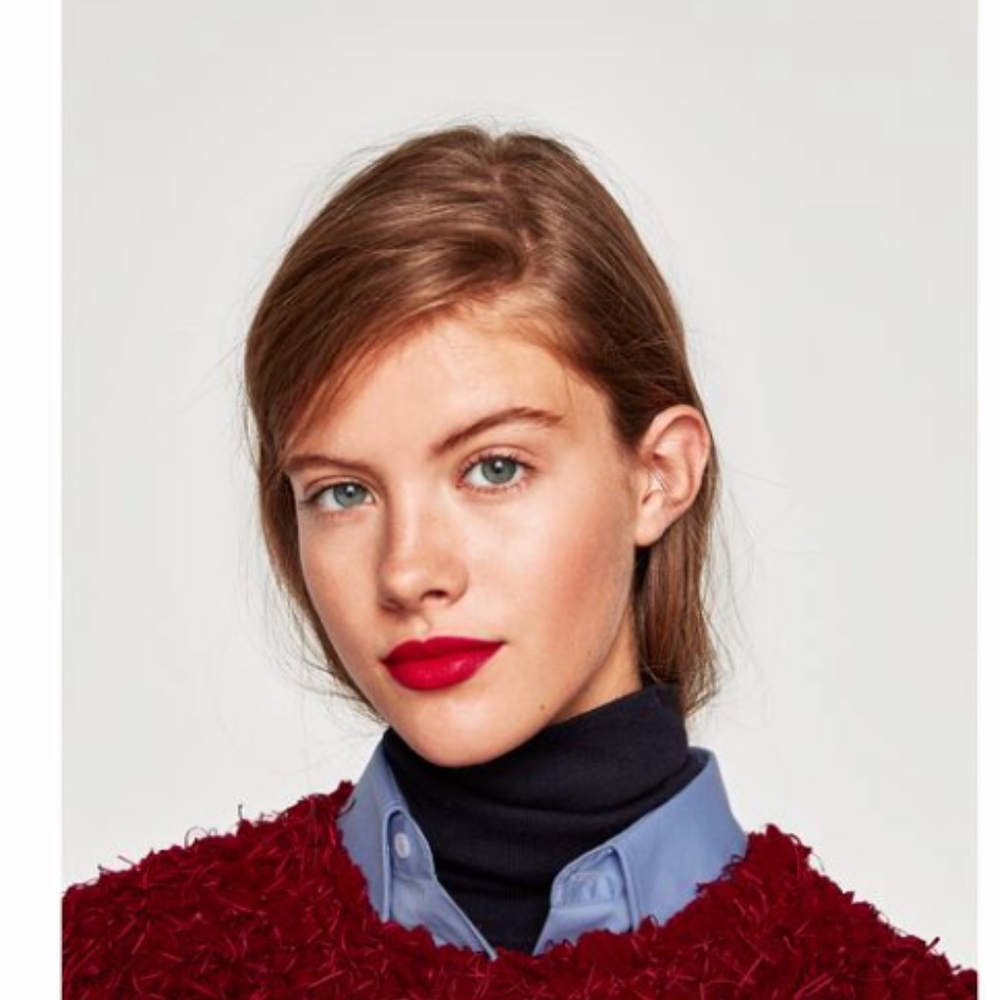 Zara Red Sweater Sweat Shirt top size M - Picture 4 of 8